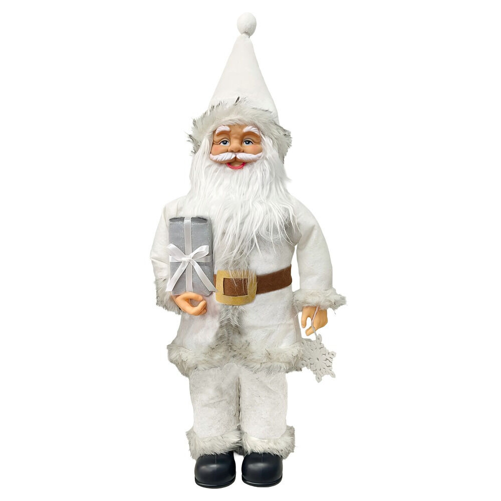 Figurina Mos Craciun Carrefour, 78 cm, Alb