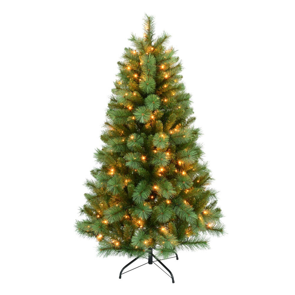 Brad Craciun cu 196 LED-uri Carrefour, PVC, 150 cm, Verde