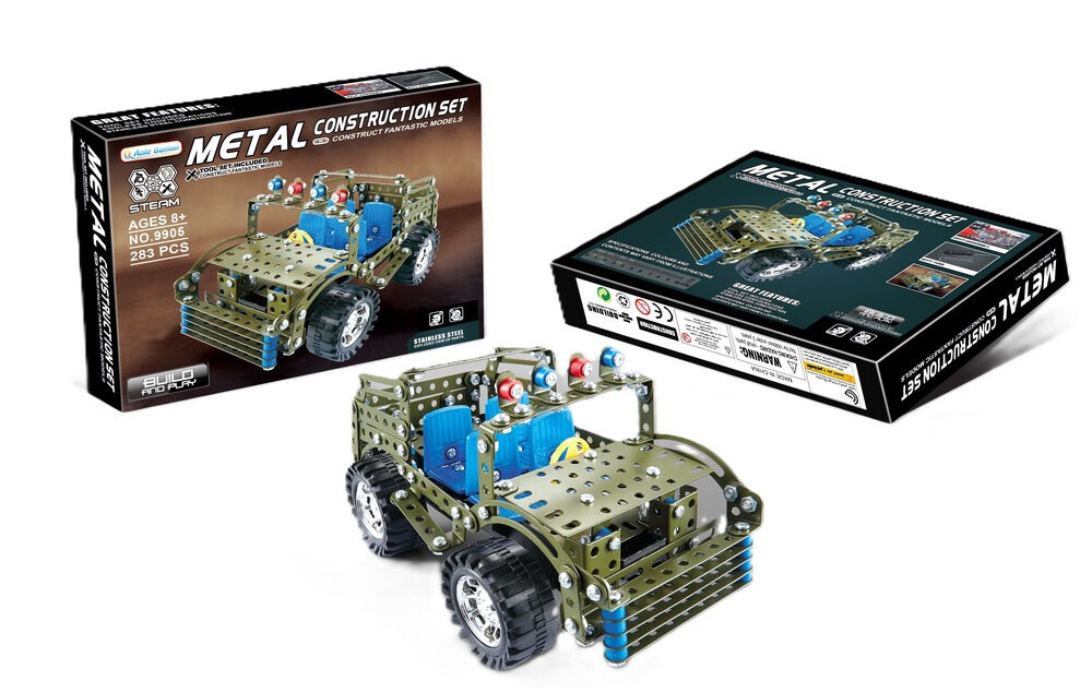 Set de asamblare masina militara din metal, 283 piese, Multicolor