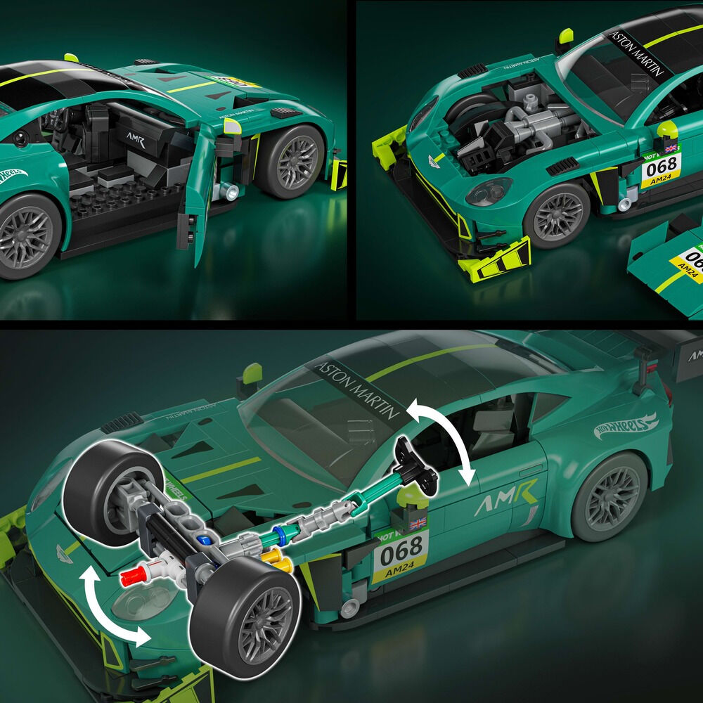 Set constructie Mattel Brick Shop Hot Wheels 24 Aston Martin Vantage GT3 JLF51, 793 piese