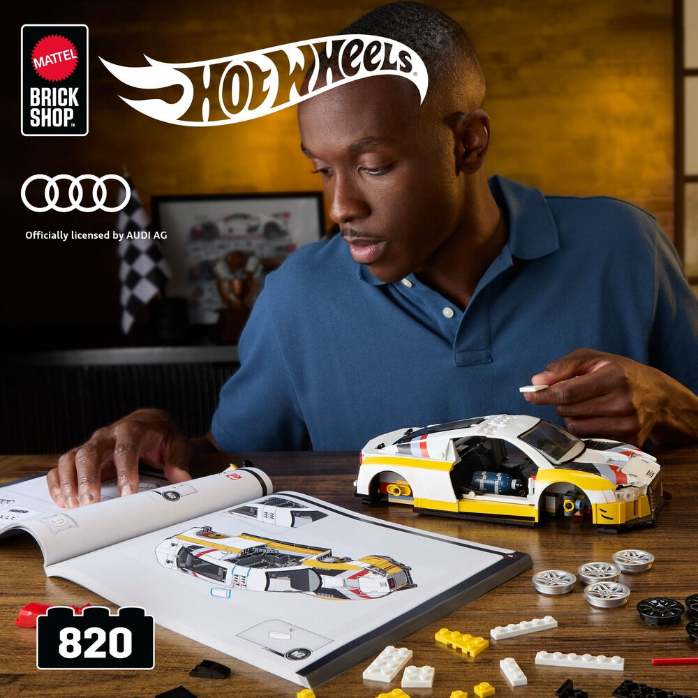 Set constructie Hot Wheels Brick Shop '15 Audi R8 LMS JFT18, 820 piese