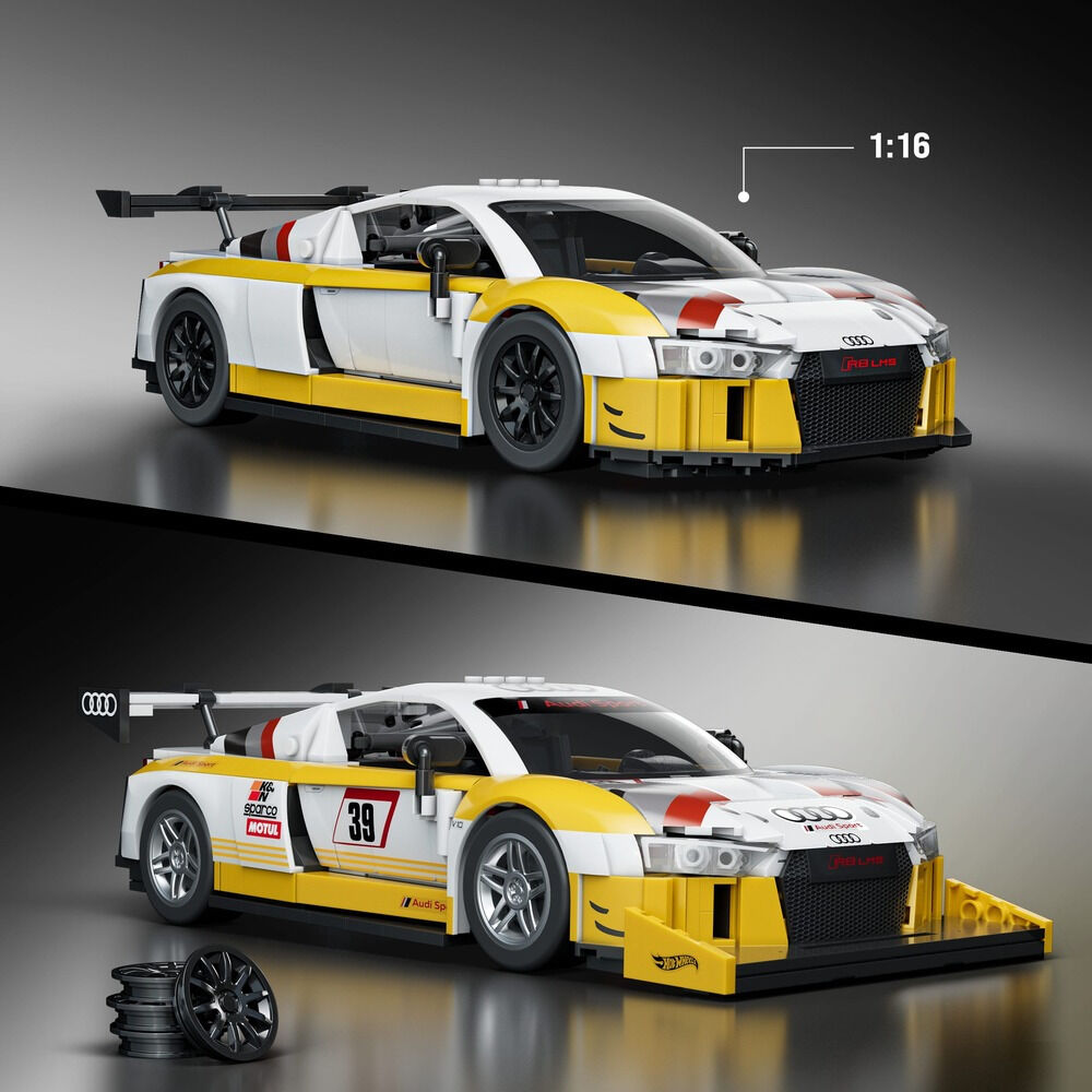 Set constructie Hot Wheels Brick Shop '15 Audi R8 LMS JFT18, 820 piese