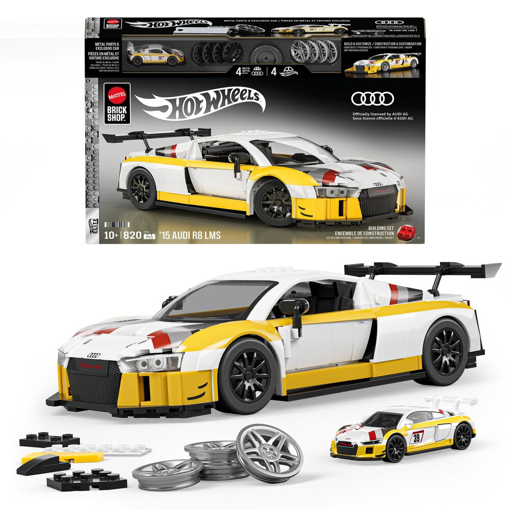 Set constructie Hot Wheels Brick Shop '15 Audi R8 LMS JFT18, 820 piese