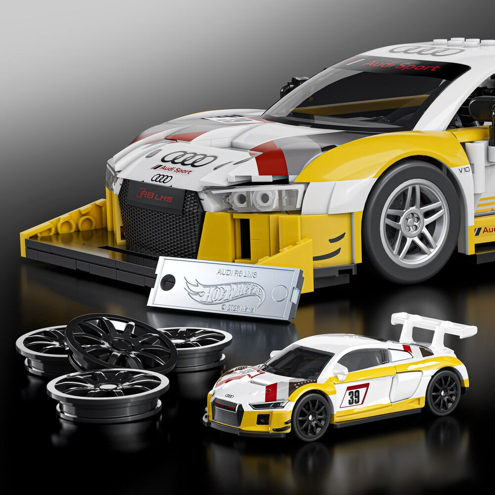 Set constructie Hot Wheels Brick Shop '15 Audi R8 LMS JFT18, 820 piese