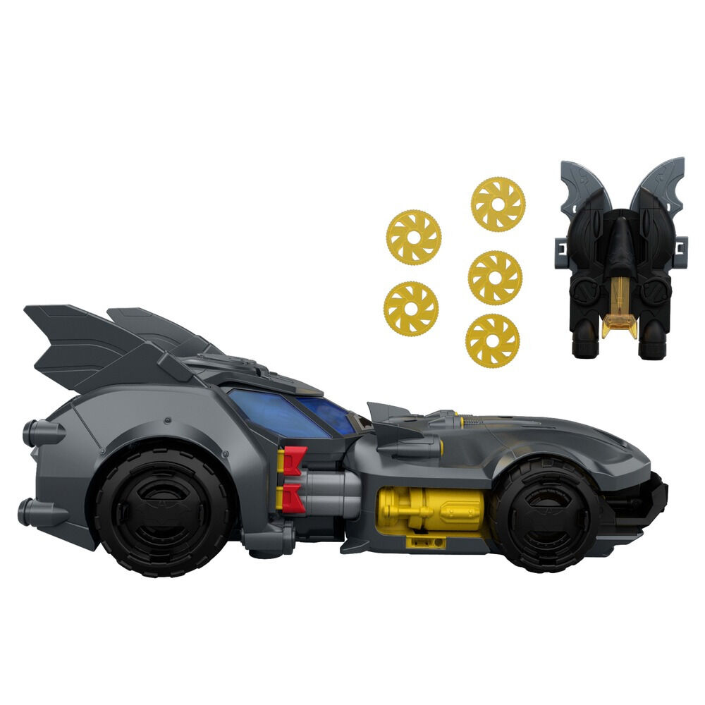 Vehicul Batmobile cu lansator Bat-Drona si discuri JMD52, Multicolor