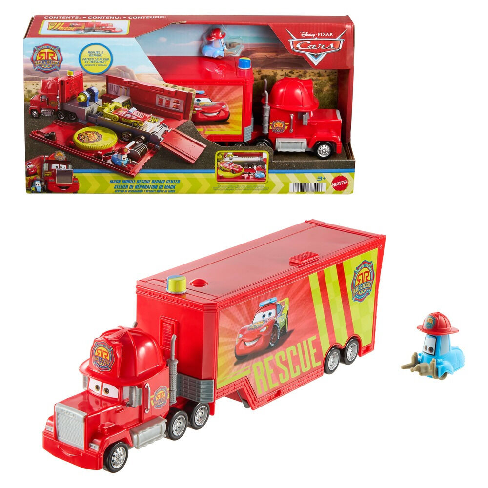 Centru mobil de salvare si reparatii Disney Cars Mack JMT58, Multicolor