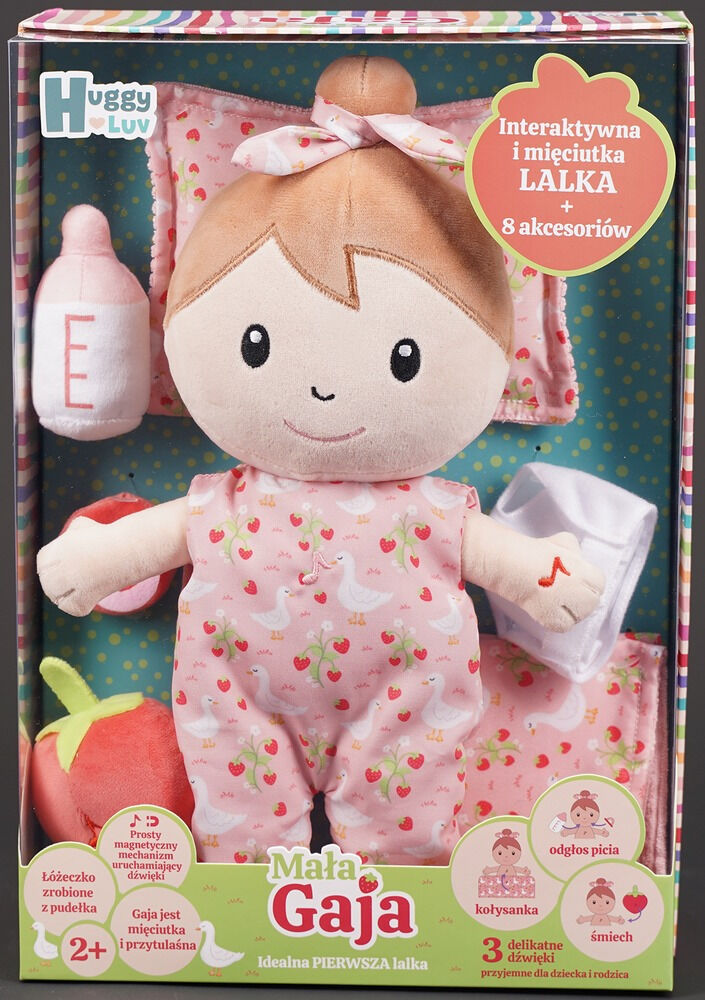 Papusa interactiva cu 8 accesorii Huggy Luv Gaja, Multicolor