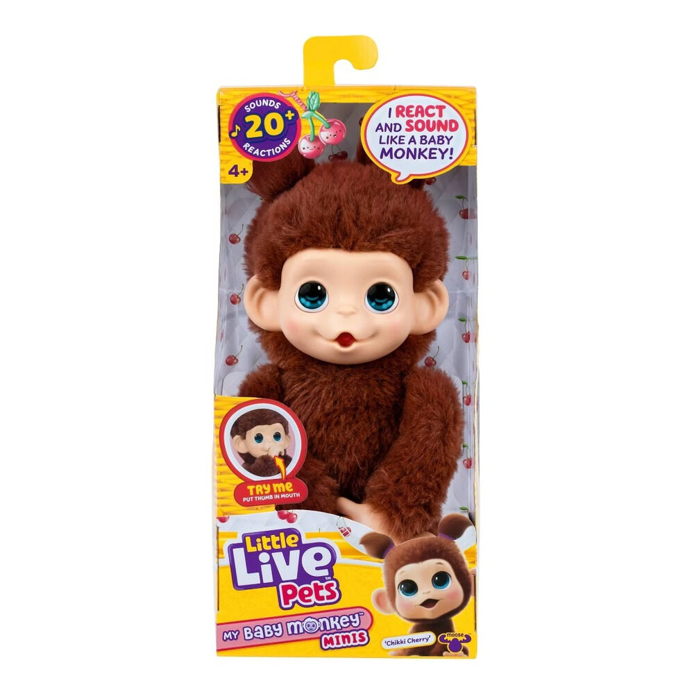 Maimutica de plus Little Live Pets My Baby Monkey Minies Chikki Cherry, Maro