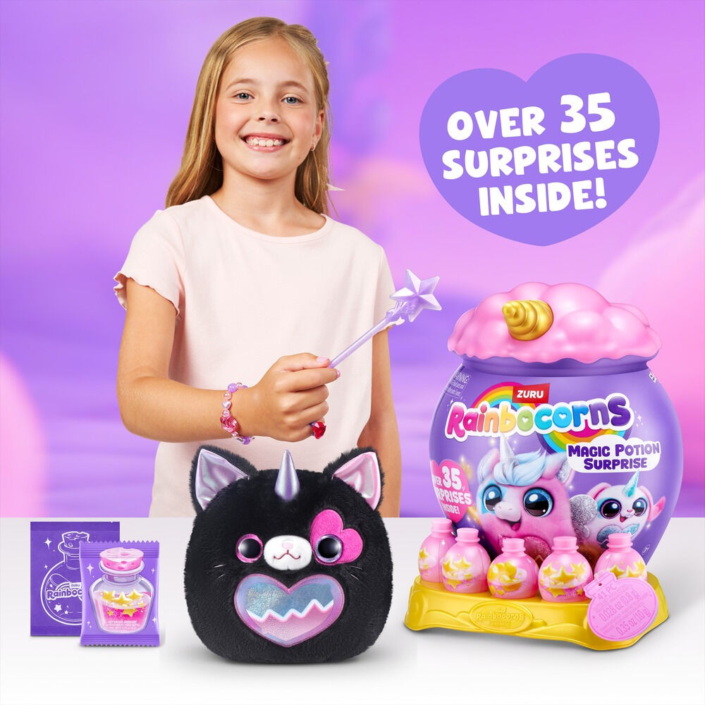 Jucarie de plus surpriza Rainbocorns Eggzania Pisicute, diverse modele, Multicolor
