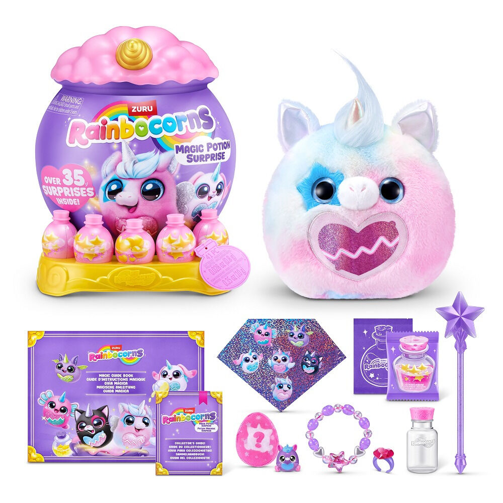 Jucarie de plus surpriza Rainbocorns Eggzania Pisicute, diverse modele, Multicolor