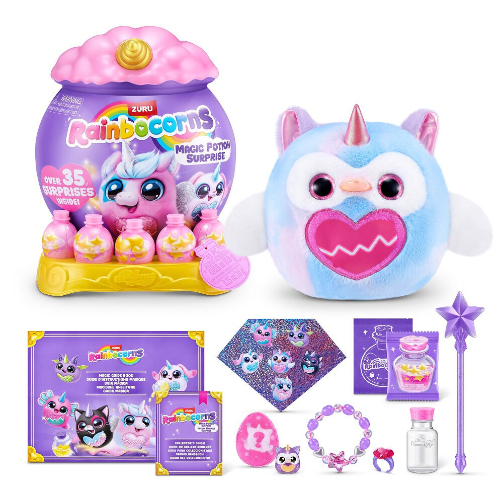 Jucarie de plus surpriza Rainbocorns Eggzania Pisicute, diverse modele, Multicolor