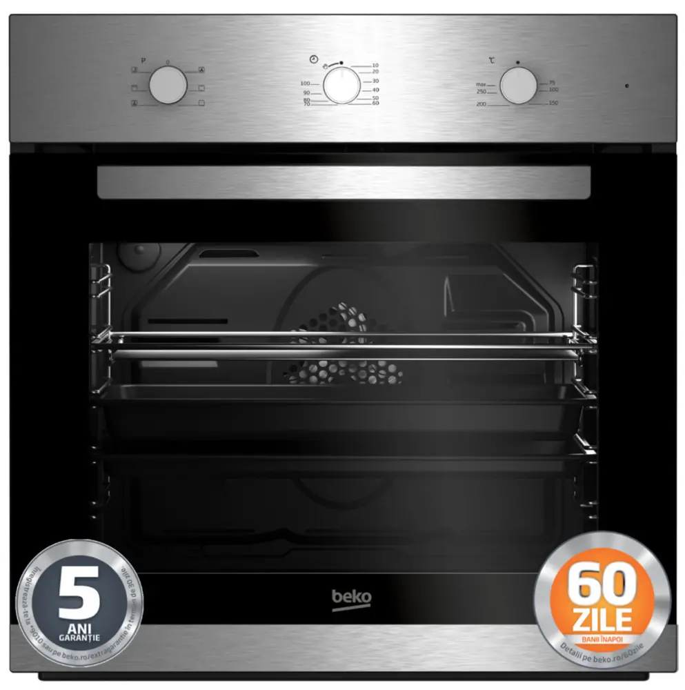 Cuptor incorporabil + plita incorporabila Beko BSE22130X, Electric, 71 L, 6 functii