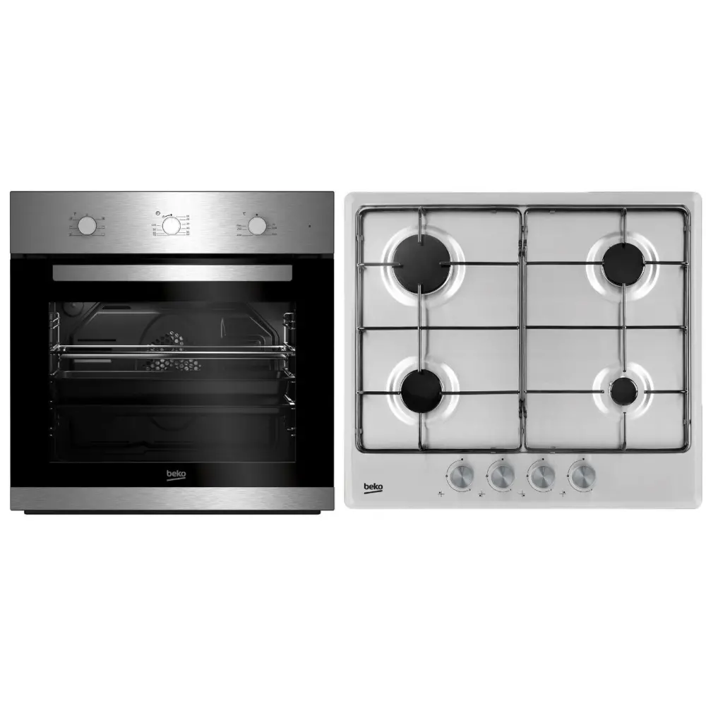 Cuptor incorporabil + plita incorporabila Beko BSE22130X, Electric, 71 L, 6 functii