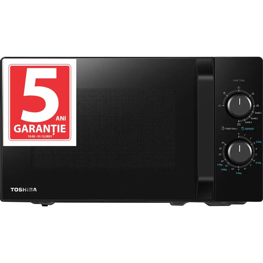 Cuptor cu microunde Toshiba MW2-MM20PBK, 20 Litri, Control mecanic, 800W, Negru