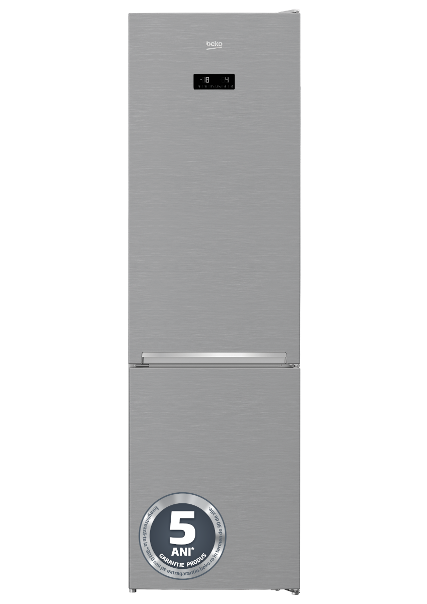Combina frigorifica Beko RCNA406E40ZXBN, 362 Litri, H 202.5cm, Clasa E, Gri, Neofrost DualCooling, Harvest fresh