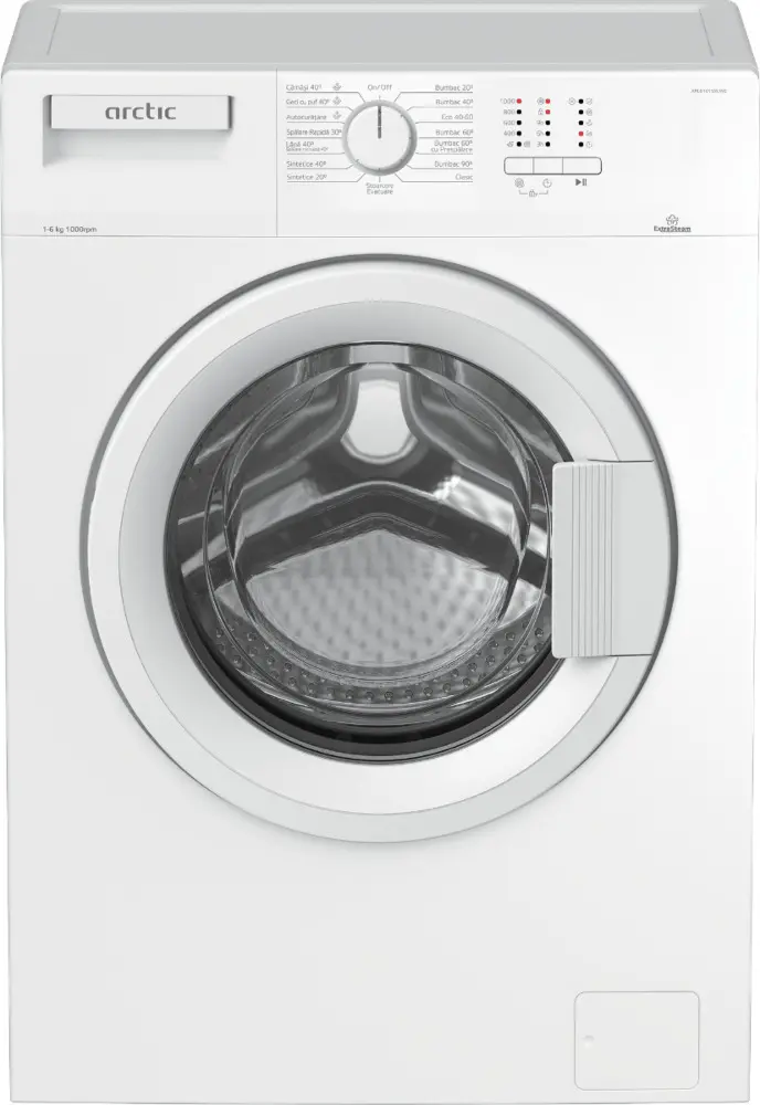 Masina de spalat rufe Arctic APL61015XLW0, Clasa E, 6 Kg, 1000 rotatii, Extrasteam, Alb