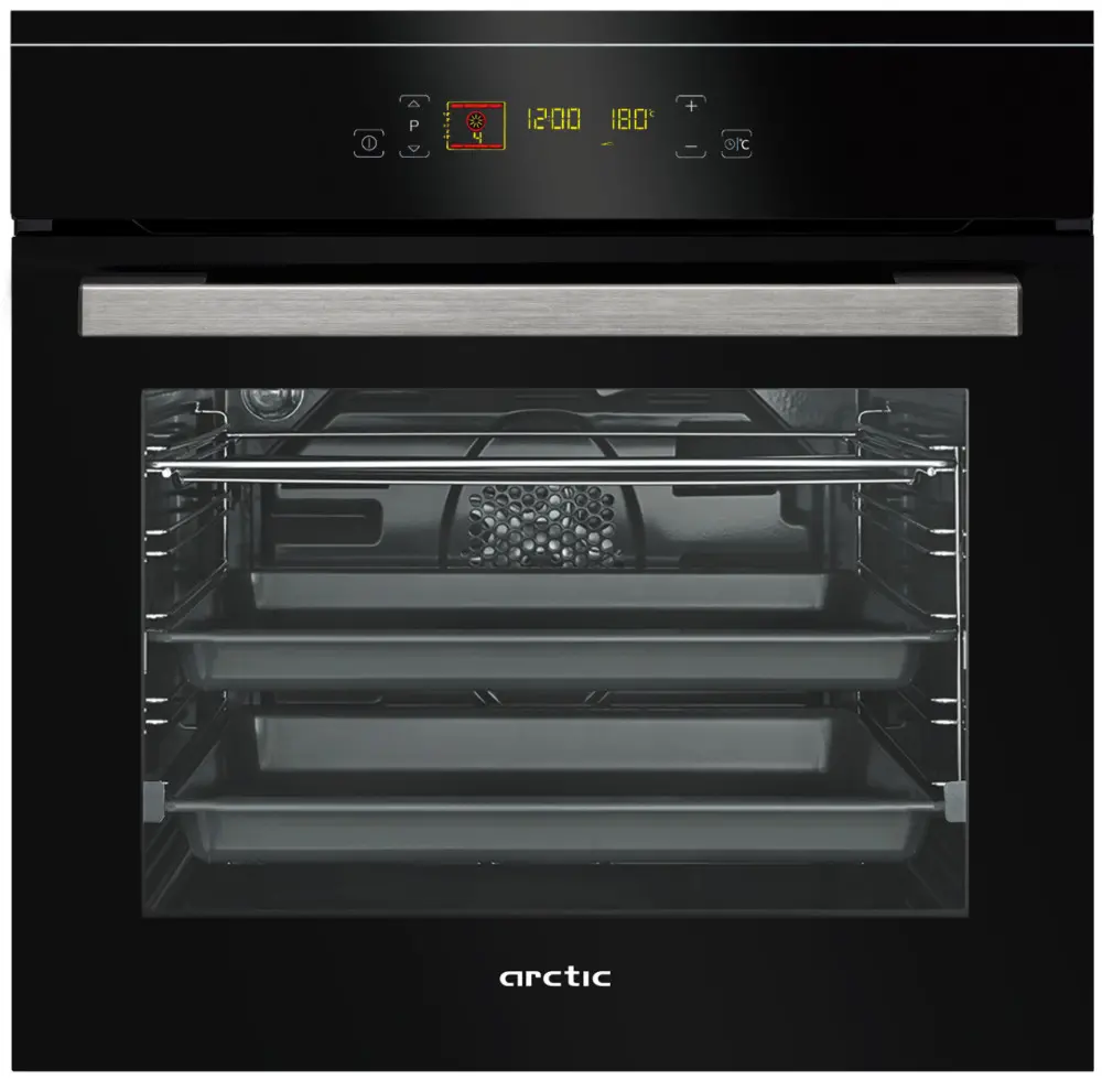 Cuptor incorporabil Arctic AROIM25603X, 71 Litri, Clasa A, Curatare catalitica, Ventilatie, Rotisor, Negru