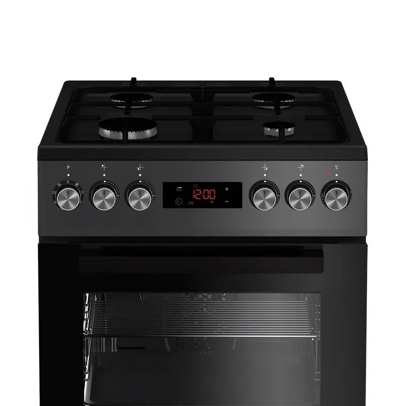 Aragaz mixt Beko FSM52330DAO, 4 arzatoare, Aprindere electrica, Grill, Clasa A, 50 cm, Antracit