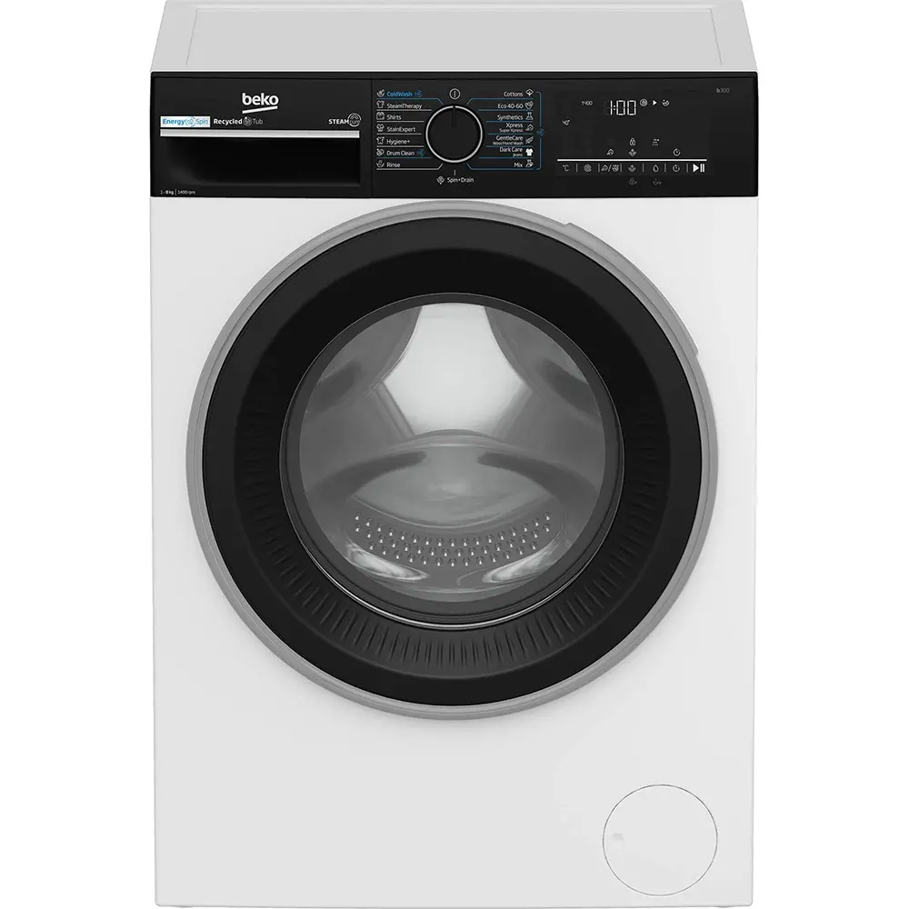 Masina de spalat rufe frontala Beko B3WFU48415WBPBES, 8 kg, 1400 RPM, Clasa A, Alb