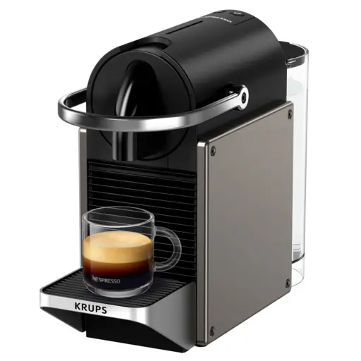 Espressor Nespresso Krups Pixie Titan XN306T10, 19 bari, 0.7 litri, 1260 W, Negru / Gri