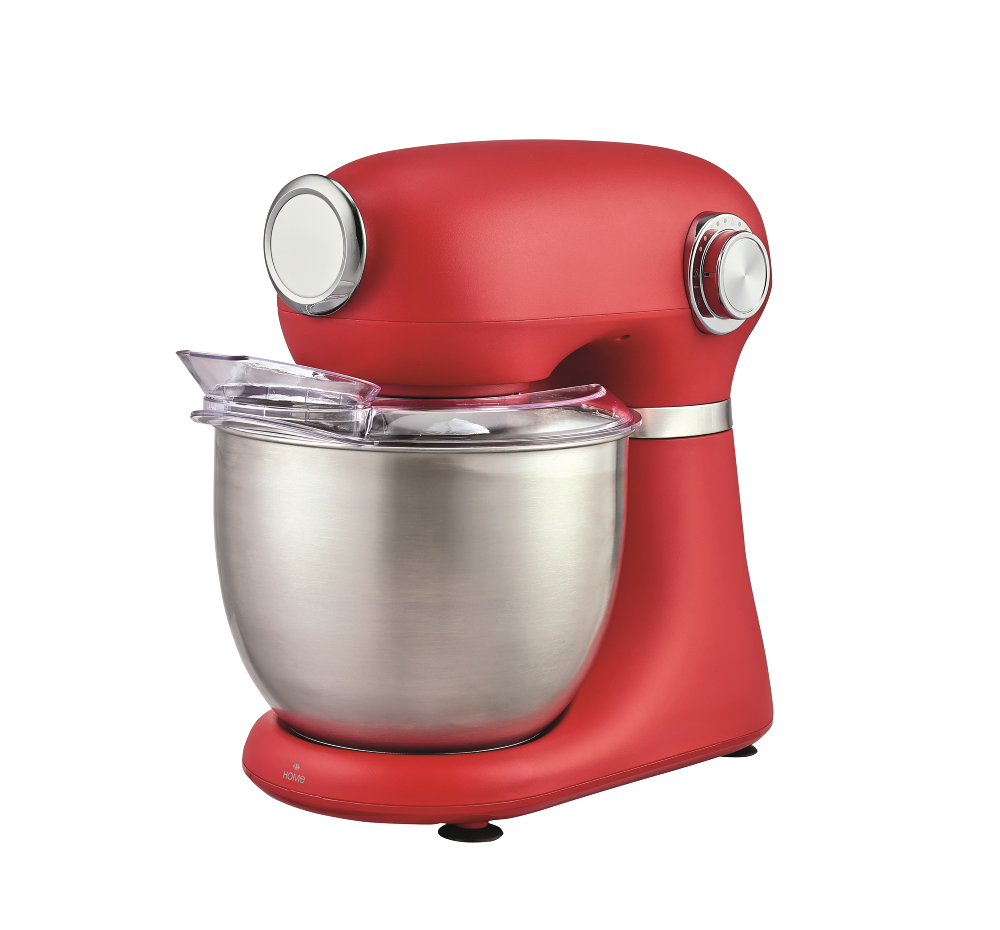 Mixer planetar Carrefour Home HSM1300R-25, 5 litri, 12 viteze, 1300 W, Rosu