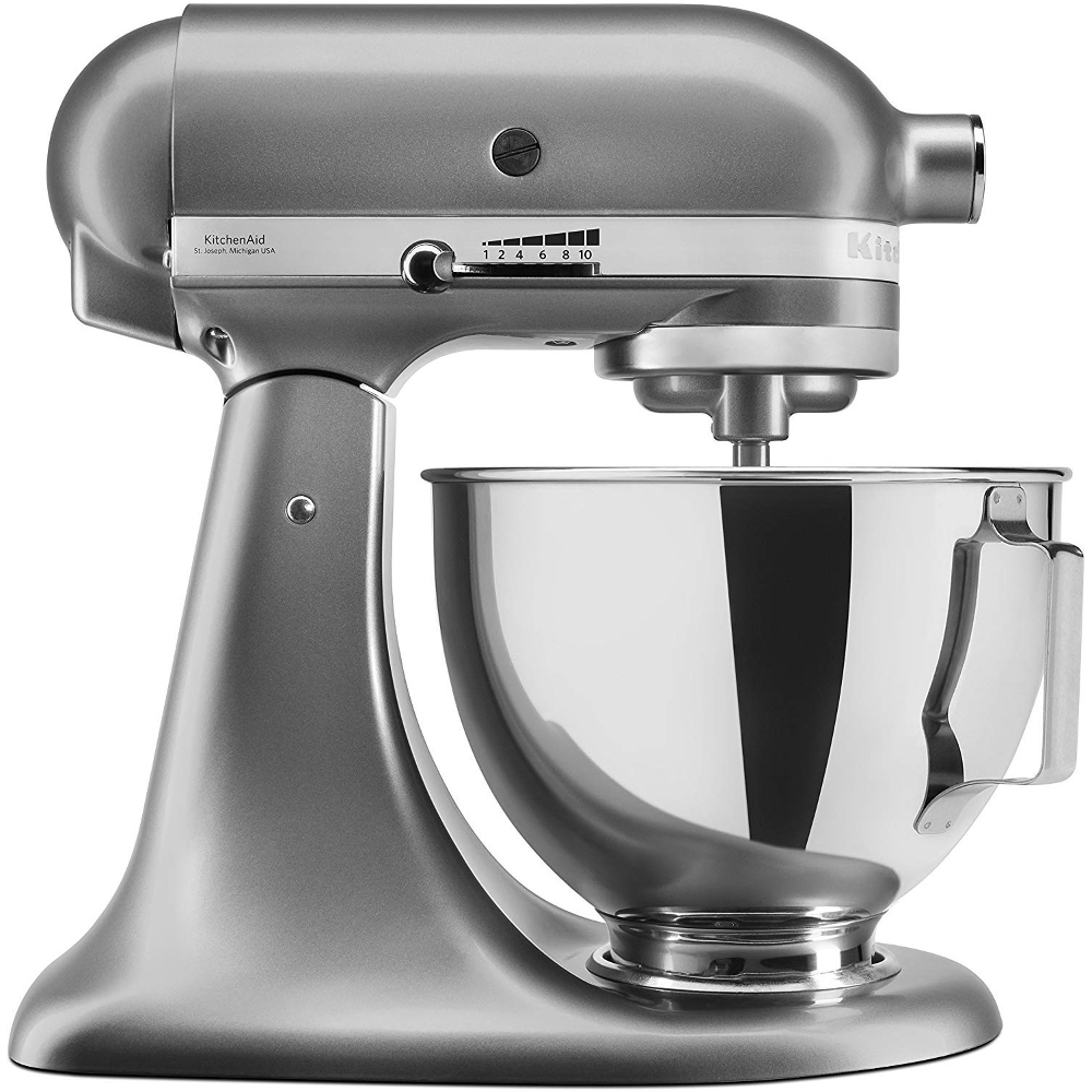 Mixer cu bol KitchenAid 5KSM95PSECU, 10 viteze, 4.3 litri, 275 W, Argintiu