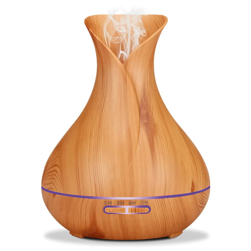 Umidificator cu difuzor de aroma Platinet PADYM010LW, cu ulei esential de lavanda 10 ml, 400 ml, Maro deschis