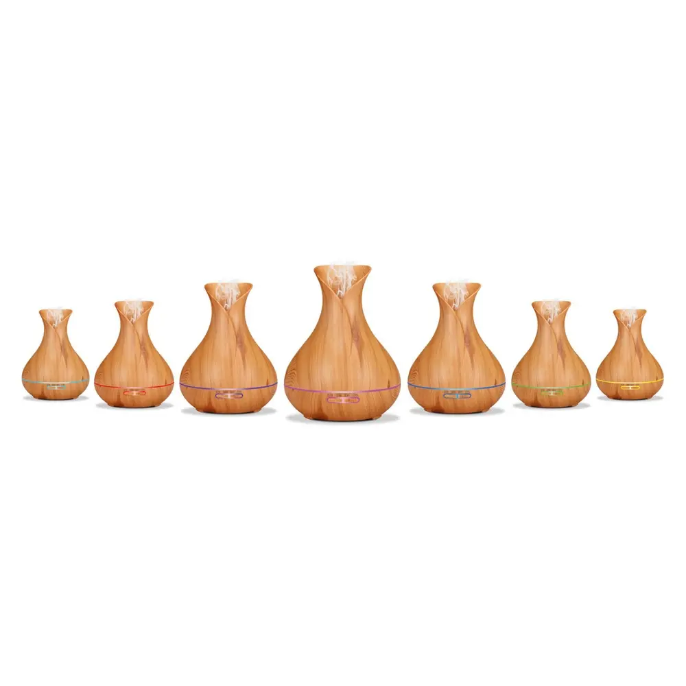 Umidificator cu difuzor de aroma Platinet PADYM010LW, cu ulei esential de lavanda 10 ml, 400 ml, Maro deschis