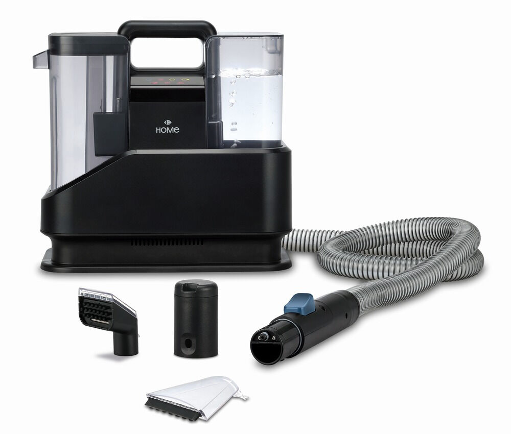 Aparat de curatat pete cu abur fierbinte Carrefour Home, 3 accesorii, 4 moduri, 1650 W, Negru