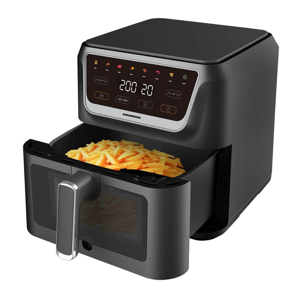 Friteuza cu aer cald Heinner Crisppro Chef HAF-H8BK1700, 1700 W, 8 L, Negru