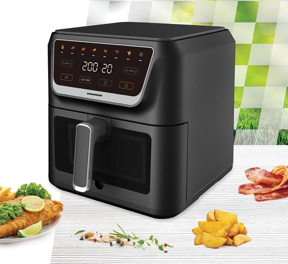 Friteuza cu aer cald Heinner Crisppro Chef HAF-H8BK1700, 1700 W, 8 L, Negru