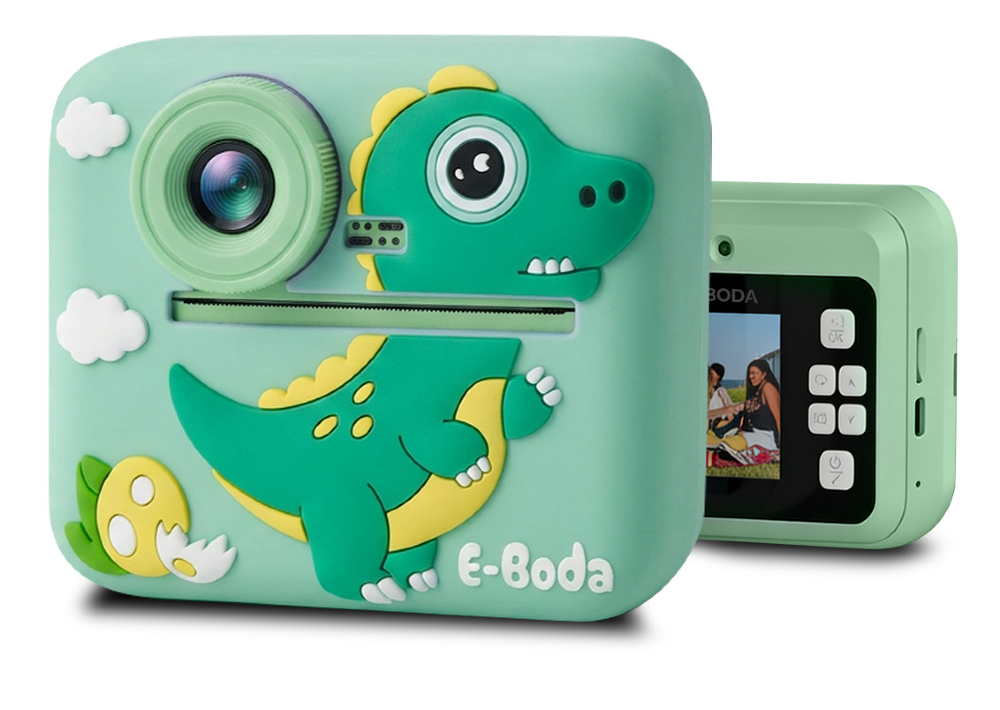 Camera Foto si Video pentru copii cu Imprimare, E-Boda Happy Print 100, Verde