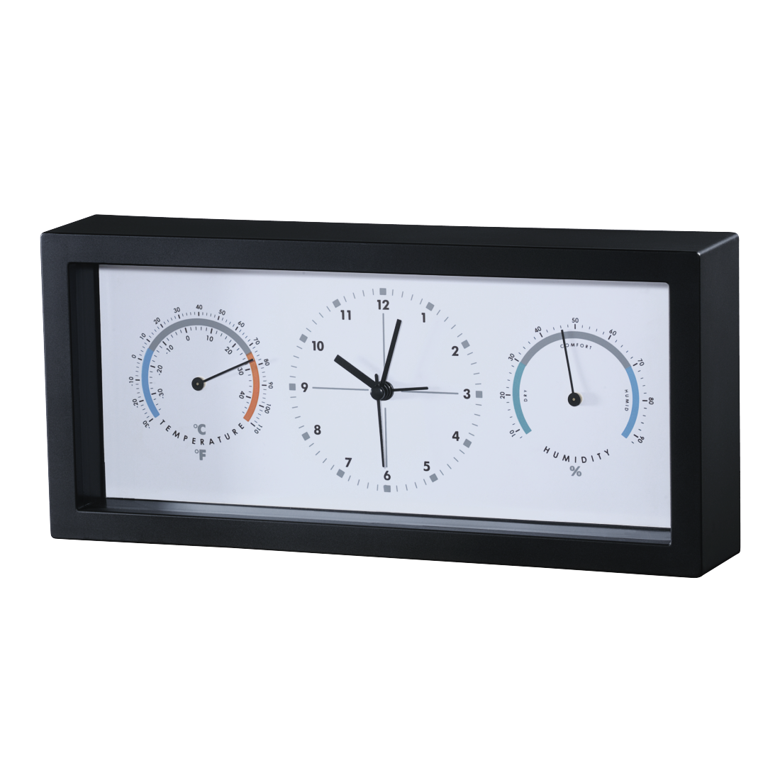 Statie Meteo TH33-A Hama, Ceas analog, Umiditate 10/90%, Temperatura -30C/+50C, Negru