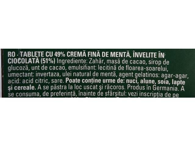 Ciocolata Cu Crema De Menta Bohme 200G