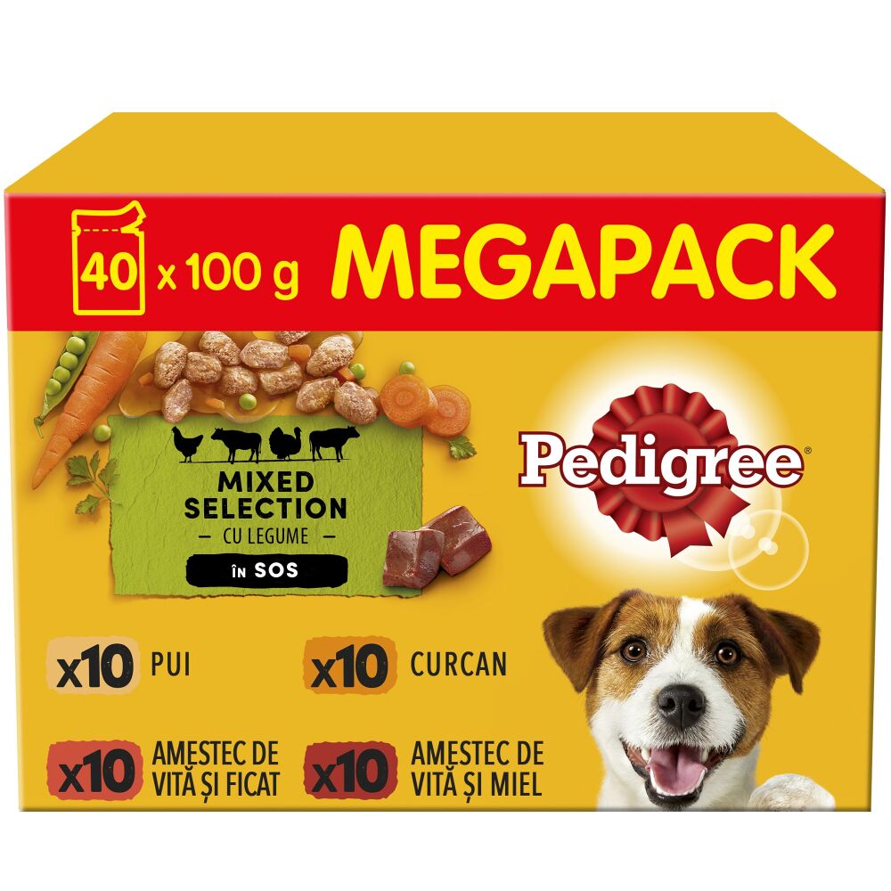 Pedigree pliculete pentru caini adulti 40 x 100 g