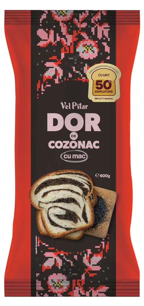Cozonac Vel Pitar Cu Mac 600G
