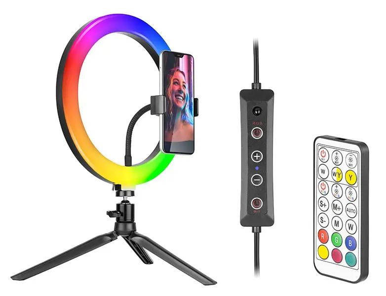 Lampa circulara Tracer RGB LED, Ring Light 26cm, Trepied TRAOSW46807