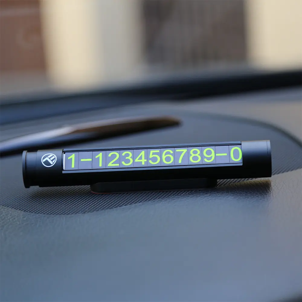 Suport doua numere de telefon pentru parcare temporara Tellur, Metalic, Negru