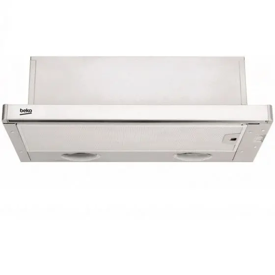 Hota incorporabila telescopica Beko CTB6407X, capacitate absorbtie 275 mc/h, 1 motor, 60 cm, Filtru metalic lavabil, Iluminare , Inox