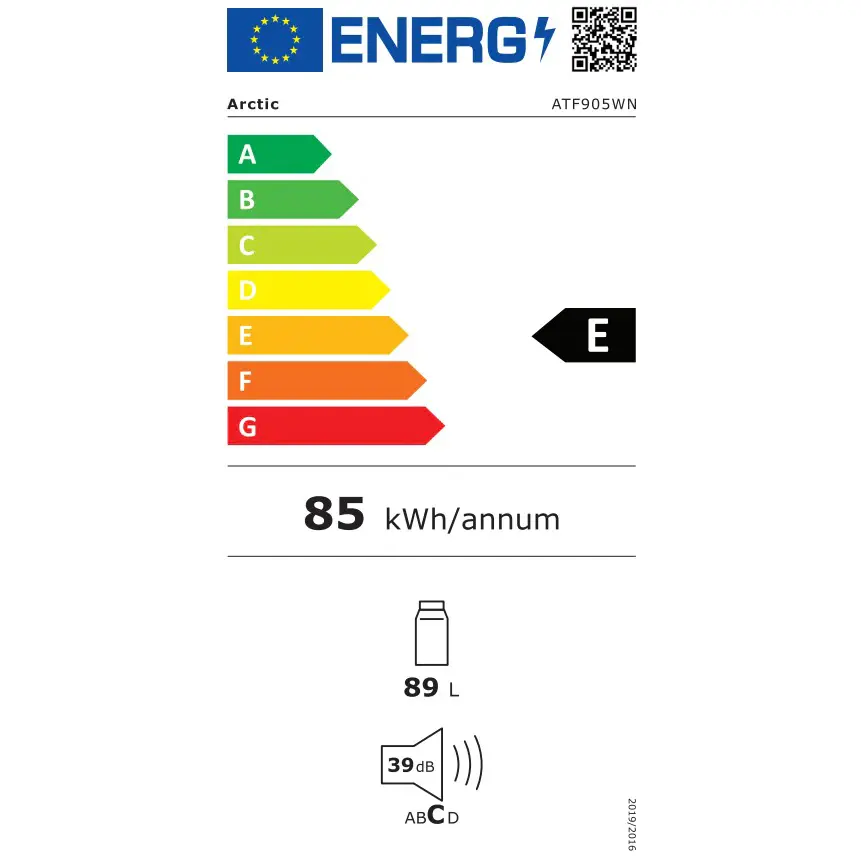 Frigider cu o usa Arctic ATF905WN, 90 Litri, Inaltime 84 cm, Clasa E, Alb