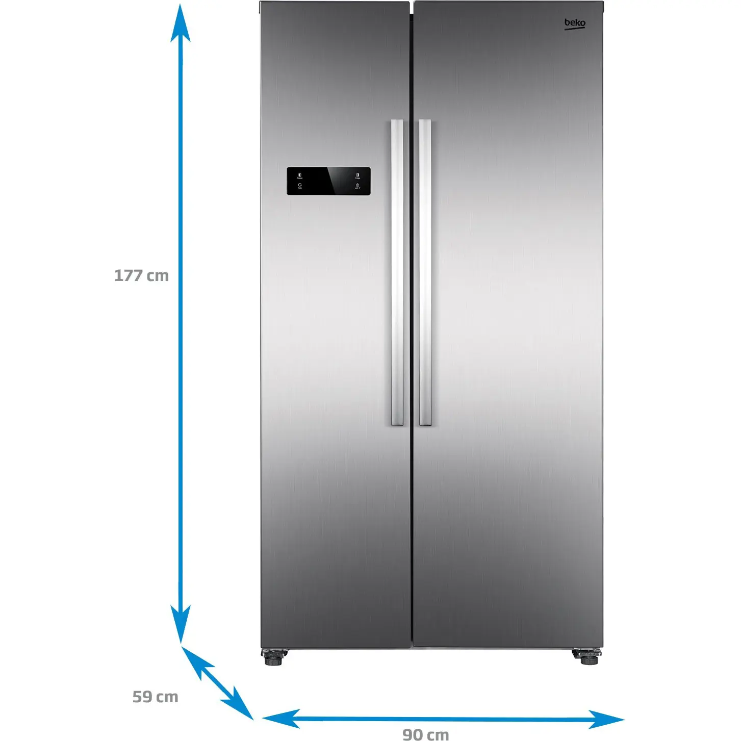 Side by side Beko GNO4331XPN, 436 Litri, Clasa E, Neofrost Dual Cooling, Gri