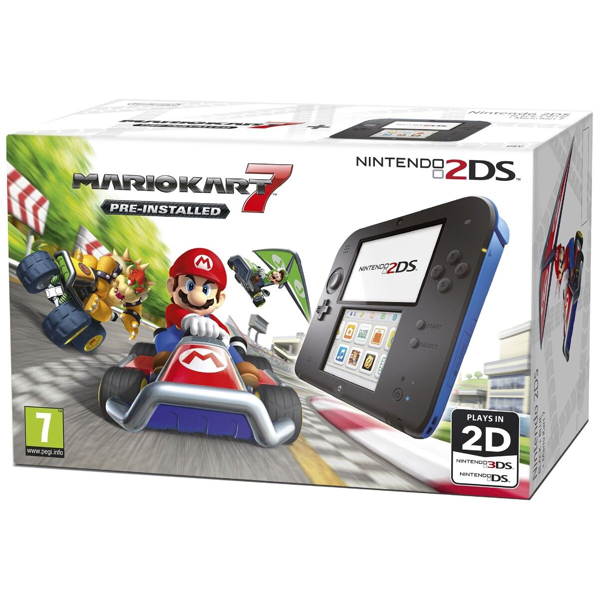 Consola Nintendo 2DS Black & Blue cu joc Mario Kart 7 | Carrefour