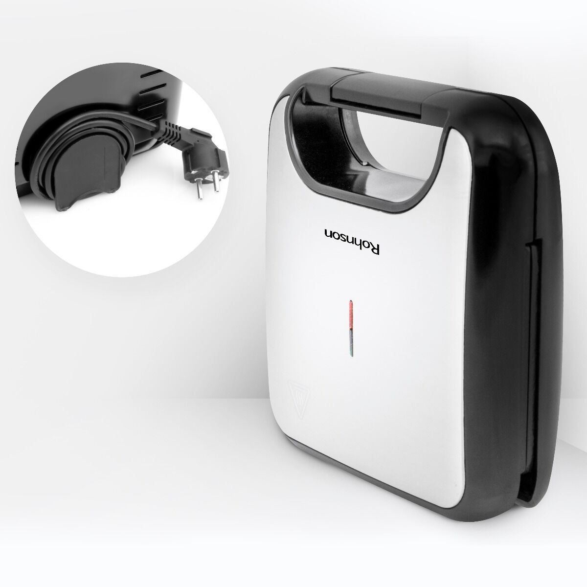 Sandwich maker Rohnson R2640, 750 W, placi grill, Negru/Inox