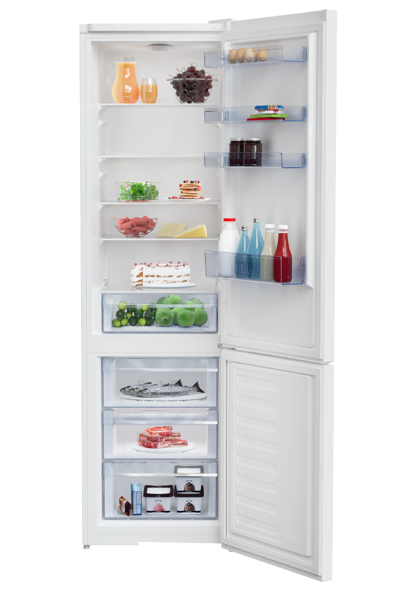 Combina frigorifica Beko RCSA406K40WRN, 386 Litri,  Inaltime 203.2 cm, Clasa E, Alb, Voice Recorder