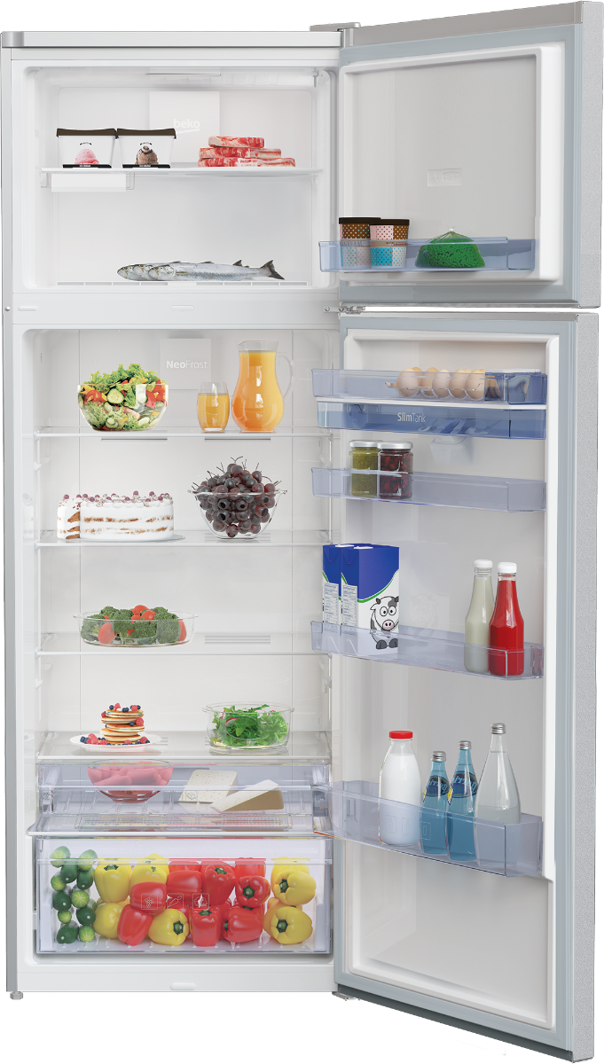 Frigider cu doua usi Beko RDNE505E30DZMN, 446 Litri, Clasa F, Dispenser apa, Neo frost, Gri