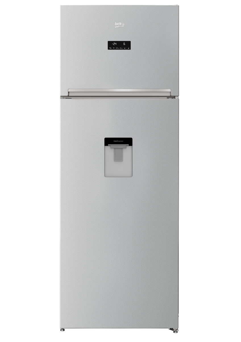 Frigider cu doua usi Beko RDNE505E30DZMN, 446 Litri, Clasa F, Dispenser apa, Neo frost, Gri