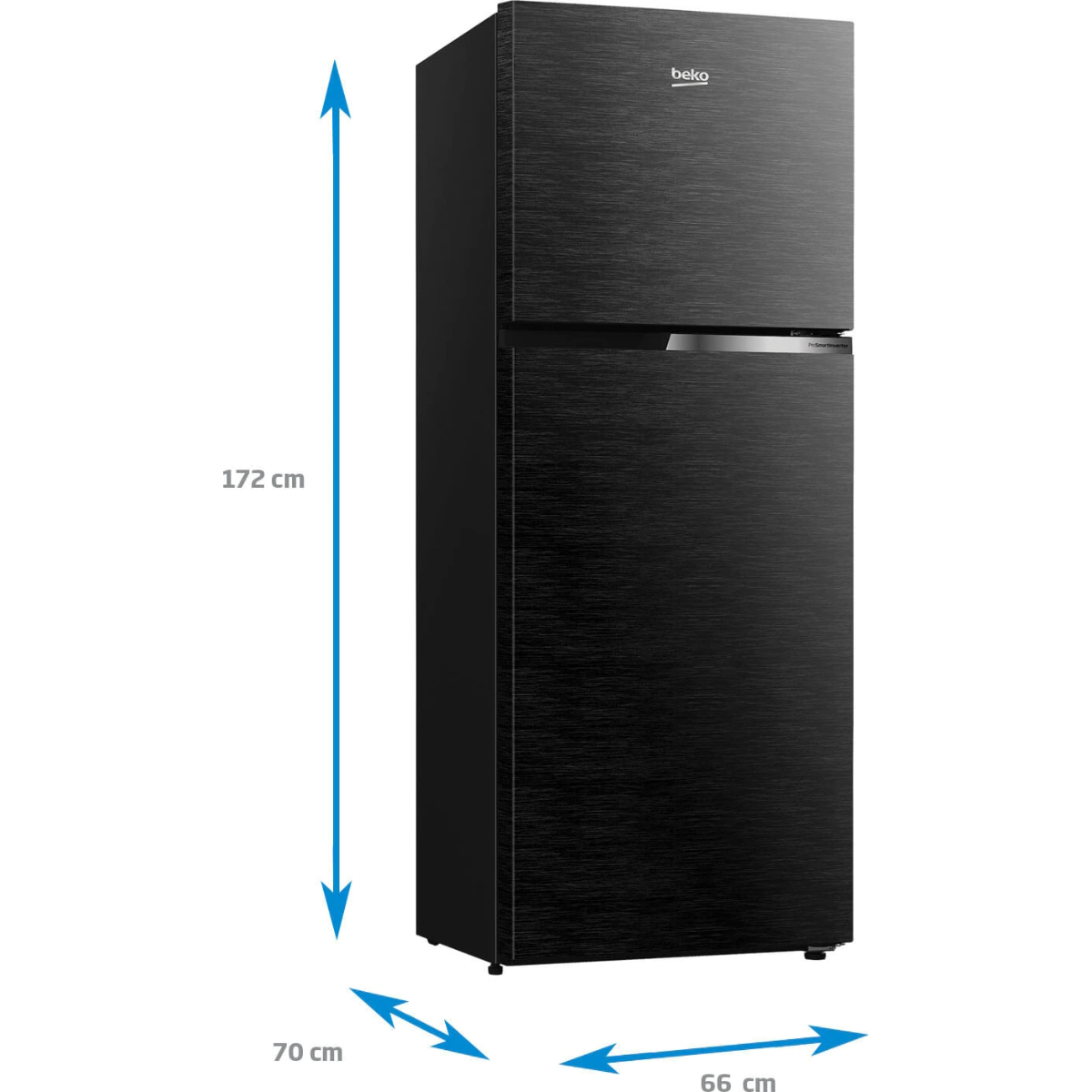 Frigider cu doua usi Beko RDNT401I30WBN, 375 Litri, NeoFrost Dual Cooling, HarvestFresh, Display touch control, Clasa F, H 172 cm, Negru