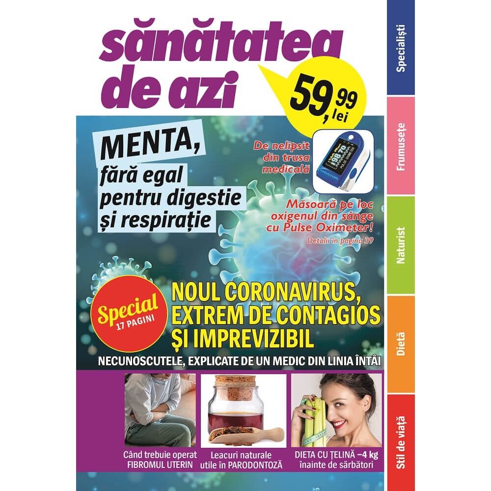 Revista Sanatatea de Azi cu pulsoximetru