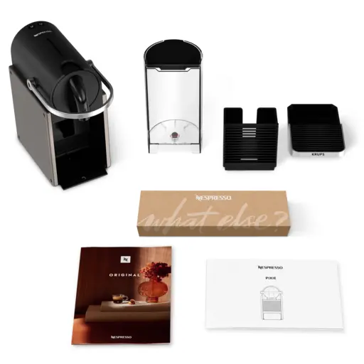 Espressor Nespresso Krups Pixie Titan XN306T10, 19 bari, 0.7 litri, 1260 W, Negru / Gri