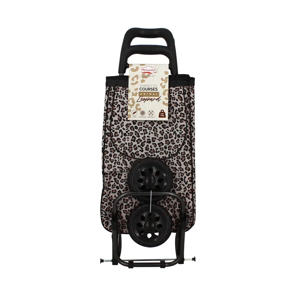 Carucior pentru cumparaturi, model leopard, 25 kg, Multicolor